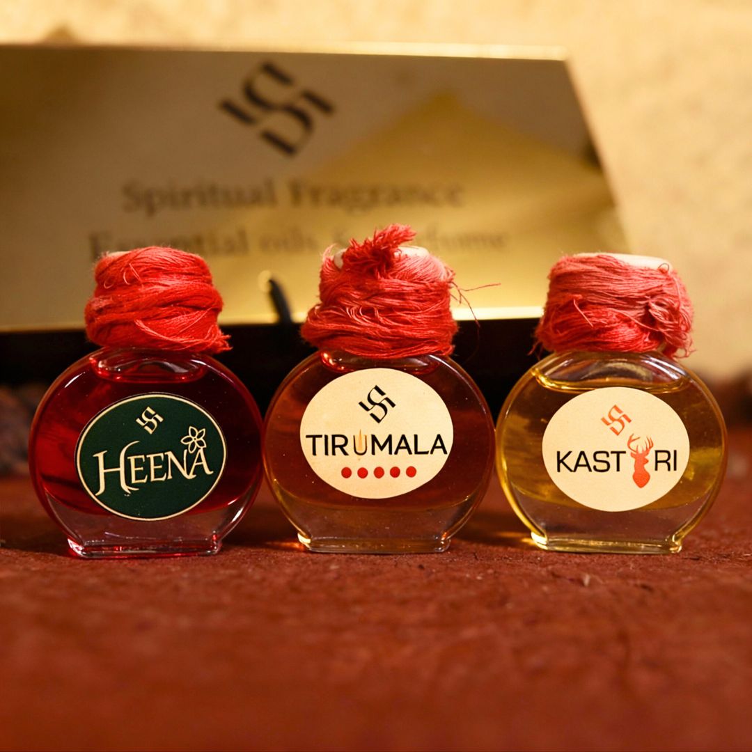 Combo of Tirumala ,heena and kasturi attar (natural extracted oil's)