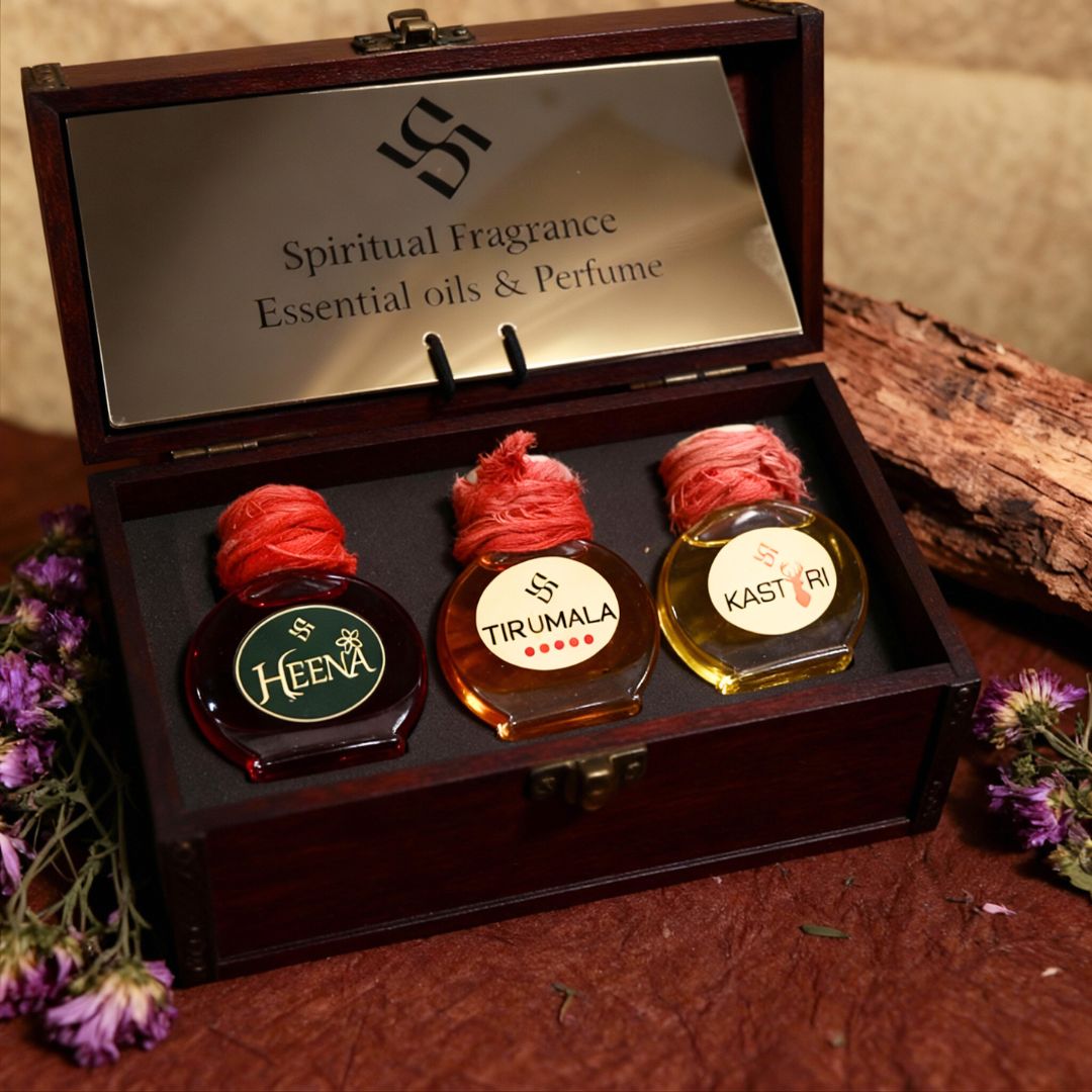 Combo of Tirumala ,heena and kasturi attar (natural extracted oil's)